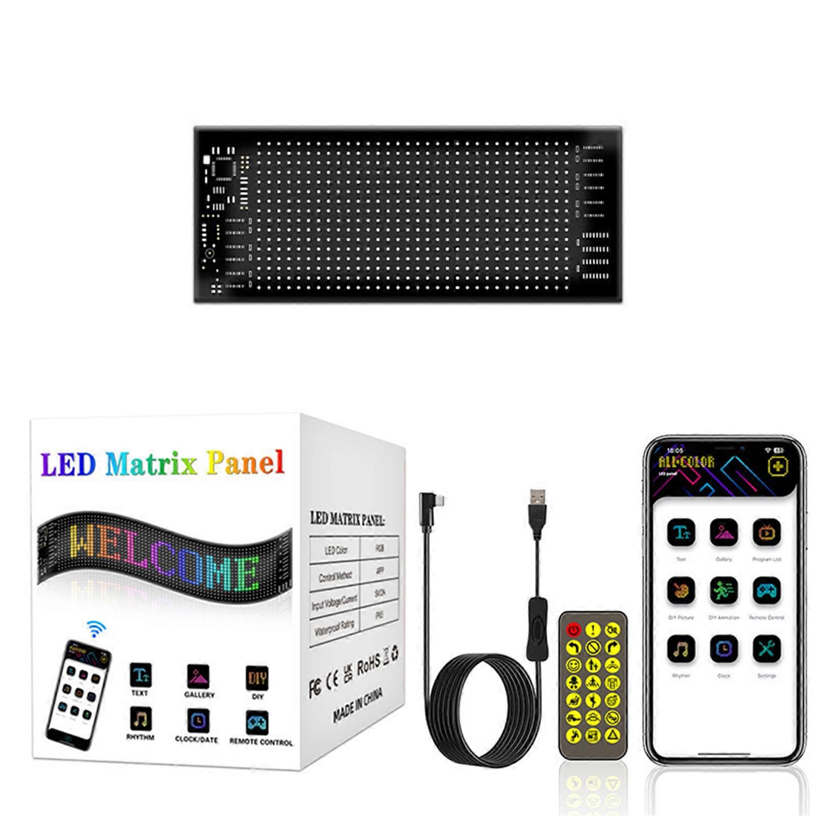 Bluetooth LED message board Multi-Language Support with Infinite Display Patterns. Car interior decoration