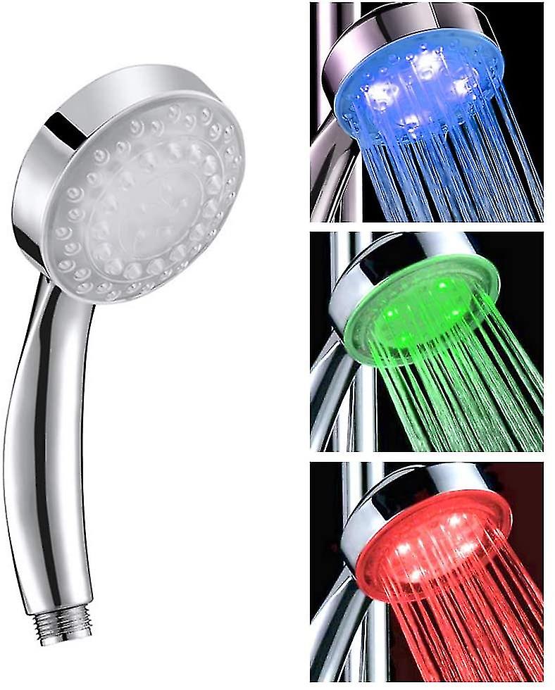 Pomme de douche Led 3 Changement de couleur Bleu / vert / rouge Eau Lumière Lumière Température