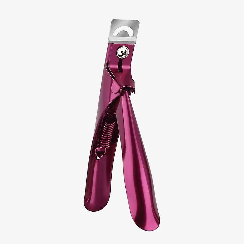 亚克力指甲刀指甲修剪器带角质层推器勺指甲清洁器人造指甲美甲工具(1 件,粉色)