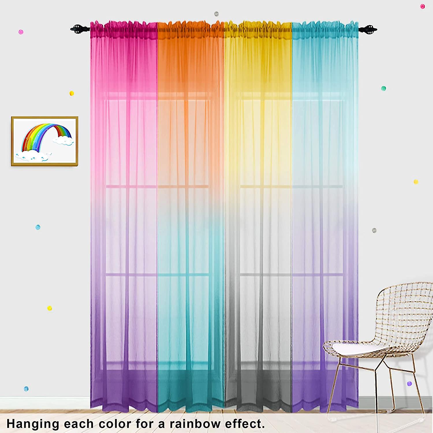 Beauoop Cortinas florales 100% opacas de 84 pulgadas de largo, 2 pan