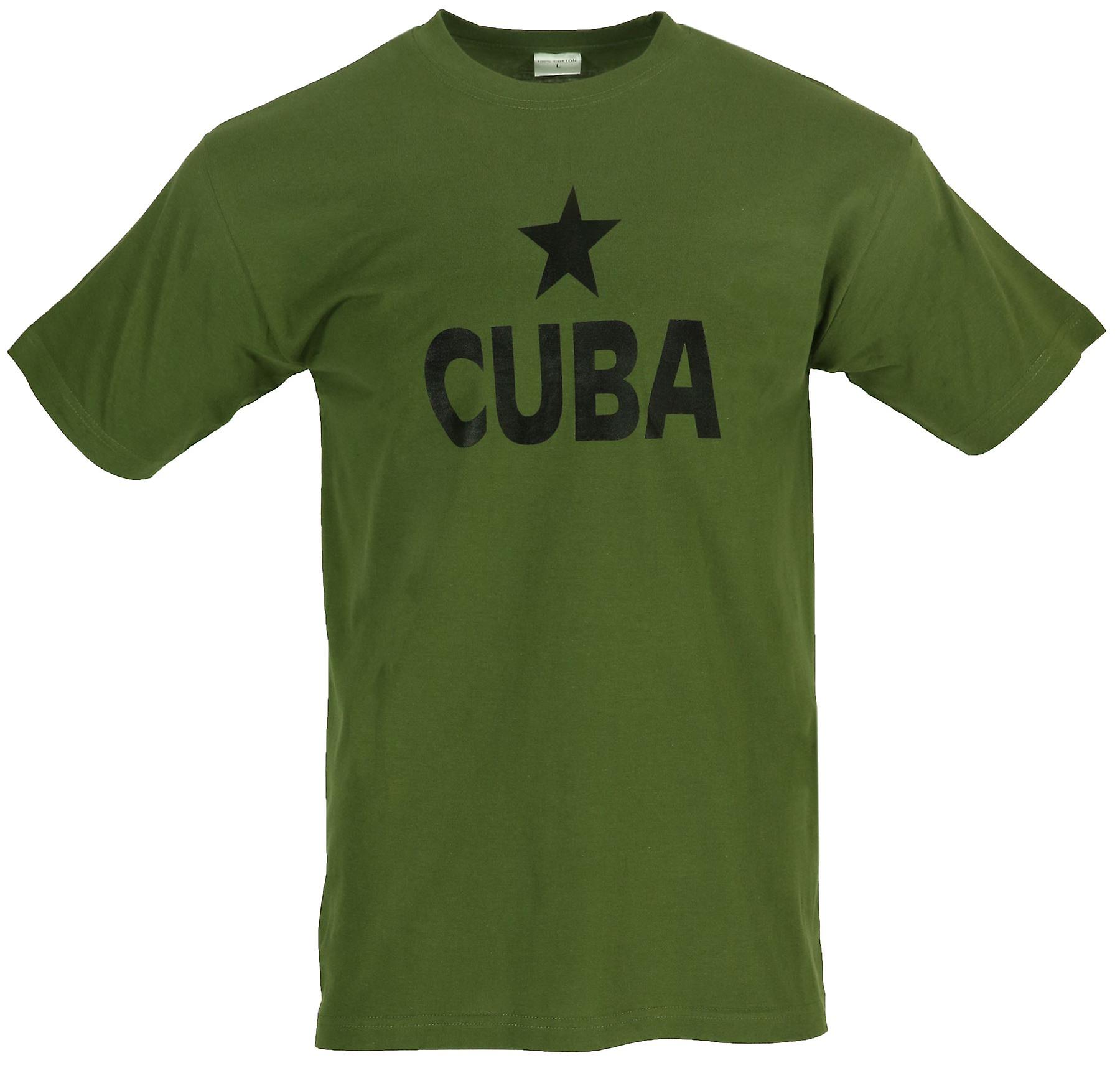 New Printed T-Shirt Cuba Print Black Star