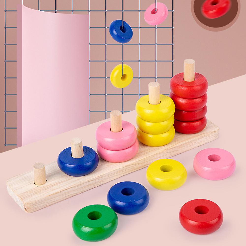 Kid Rainbow Ring Stacking Toy Color Recognition Educational Toys Lightweight