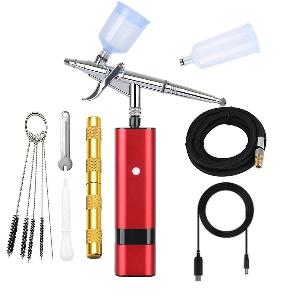 Best Quality Airbrush With Compressor Kit Dual Action Oxygen Spray Gun Foundation Make Up Black Ice Air Brush Set
