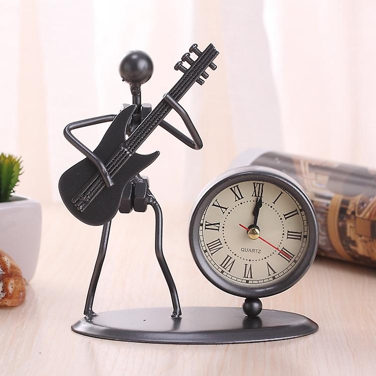 2 PCS Iron Stainless Ste Small Table Clock