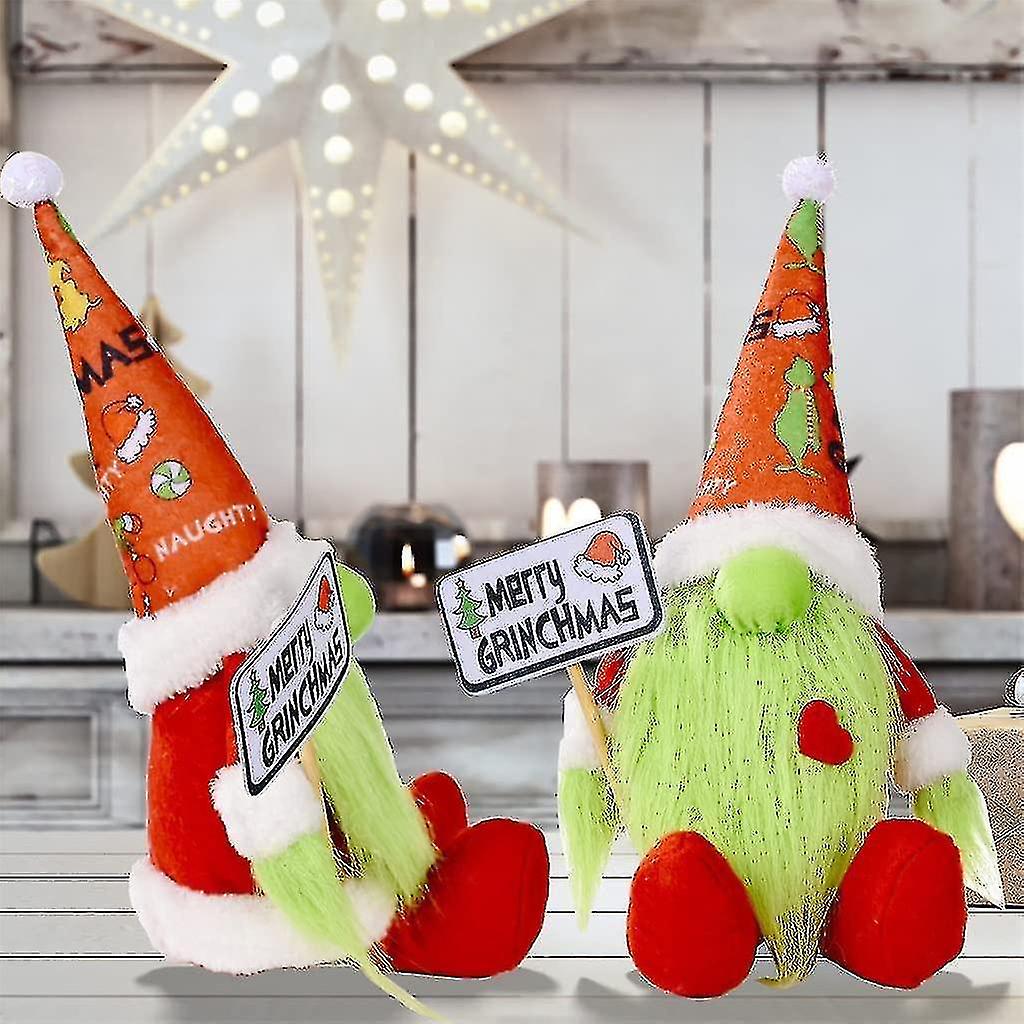 Green Christmas Faceless Elf Dwarf Doll Christmas Decorations For Home Merry Christmas Ornamentred G