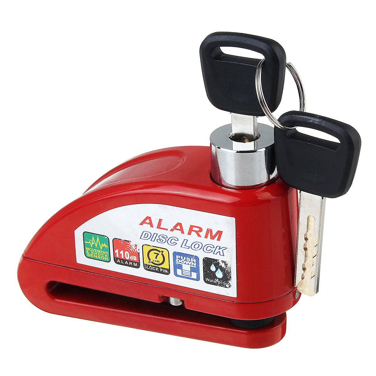 110Db Motorcycle Disc Brake Lock Alarm Kit With Pouch - Anti-theft Security For Bike/scooter, Includes 2 Keys