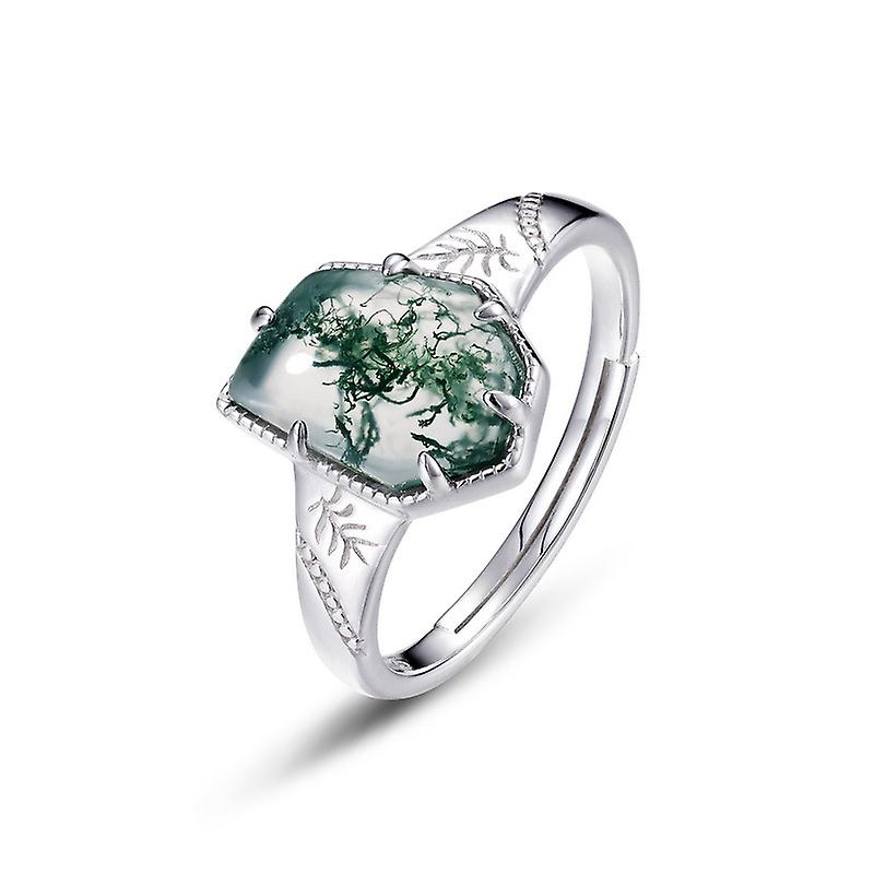 S925 Sterling Silver Onyx Adjustable Ring