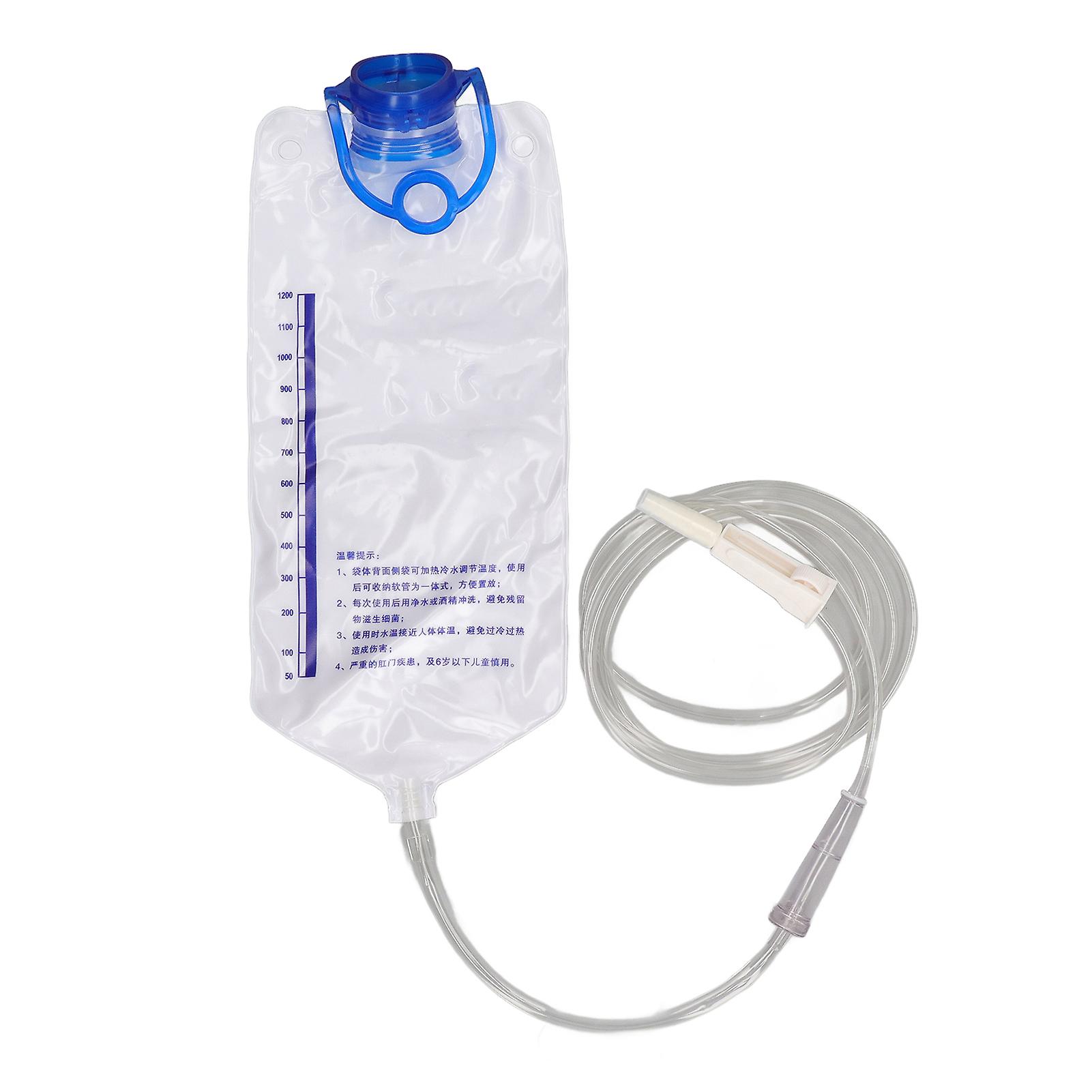1200ml Home Enema Bag Kit Durable PVC Constipation Relief Coffee Enema with Easy Operation for Household and Travel Use