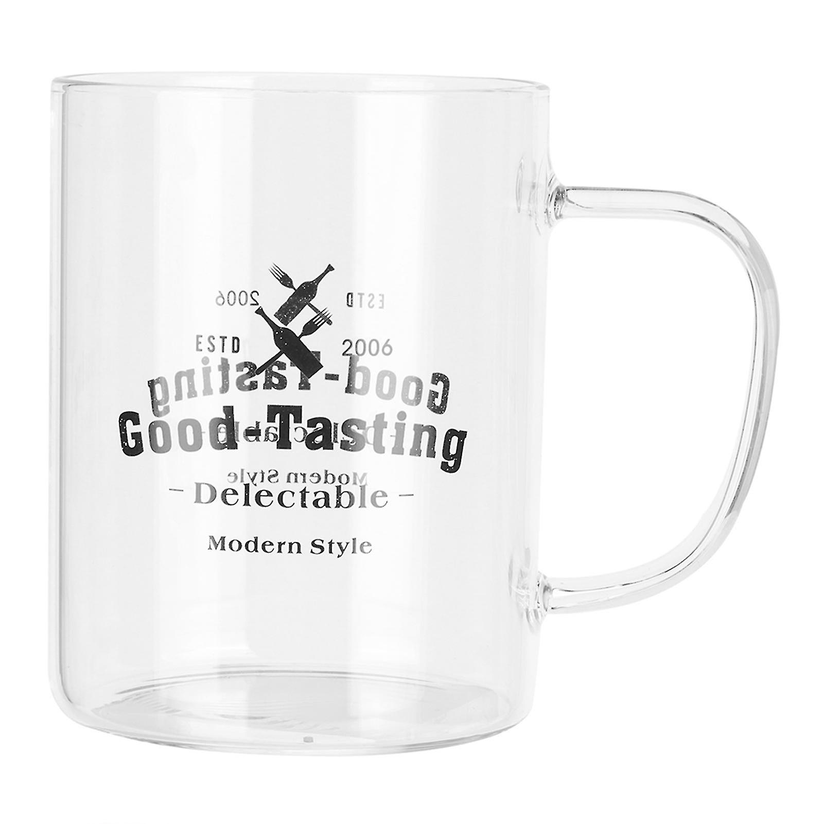 Transparent Milk Cup Glass Coffee Drink Cup with Handle for Table Kitchen Drinks