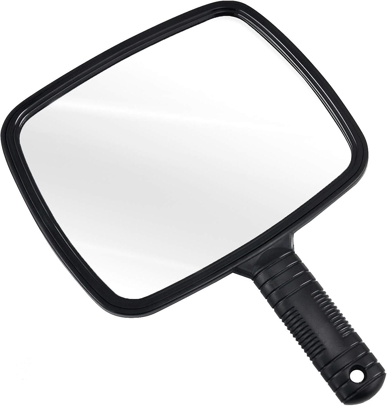 Professional Handheld Mirror - Makeup Mirror for Barbers & Salon Use - Styling Tool with Handle - Black