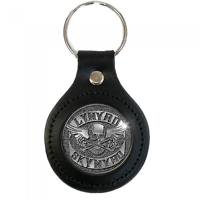 Lynyrd Skynyrd Biker Logo Leather Keyring
