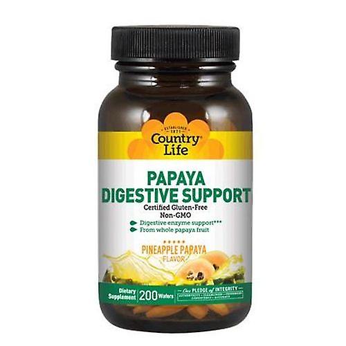 Country Life 木瓜消化支持剂，200 片（1 片装）