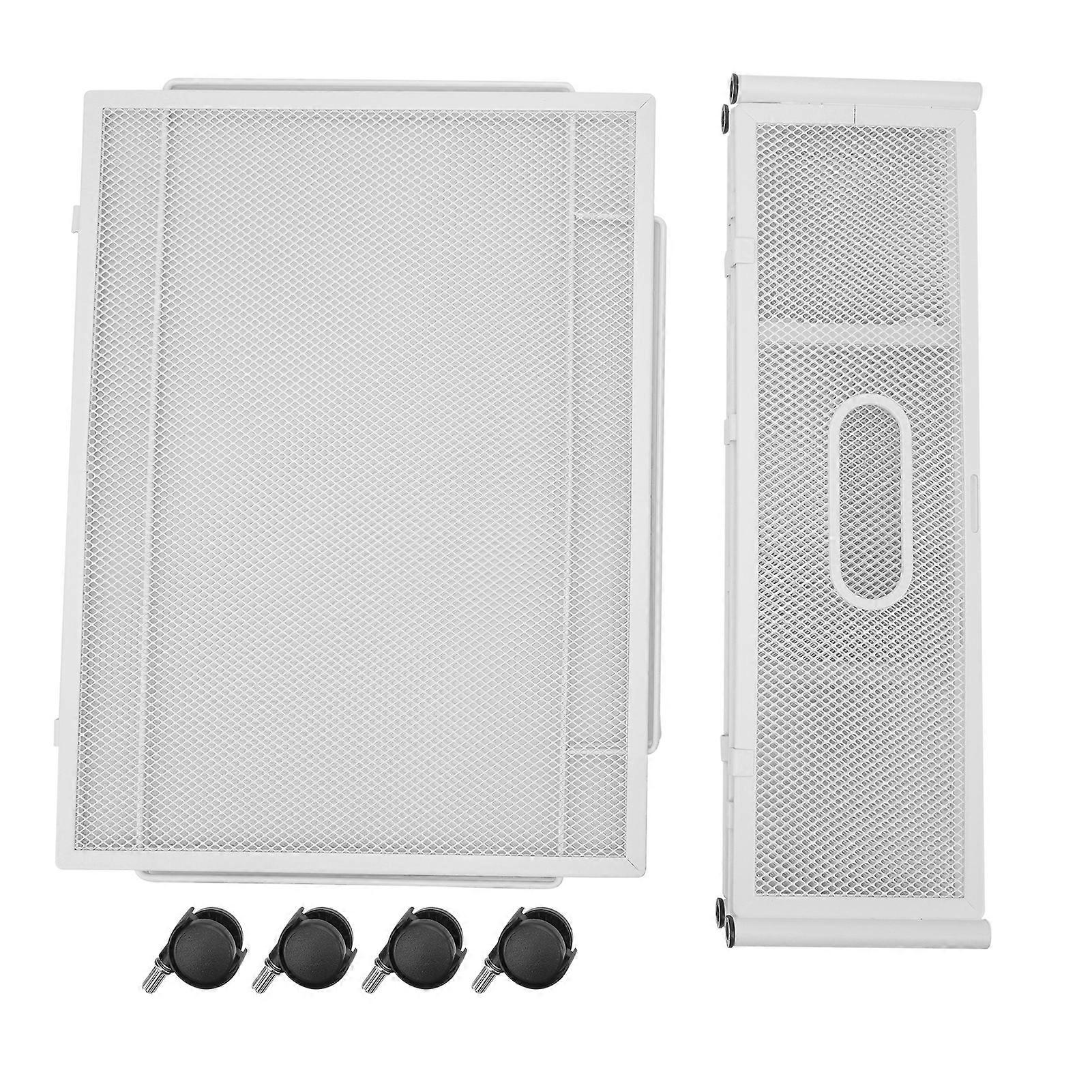 Under Bed Storage Containers with Wheels Grid Pattern Pull Out Type Detachable Metal Under Bed Shoe Storage Drawer for Clothes Toy White