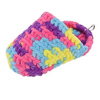 Pet Hamster Slipper Nest Wool Knitted Soft Comfortable Ventilate Hamster Bed Hideout with Hook Mixed Color
