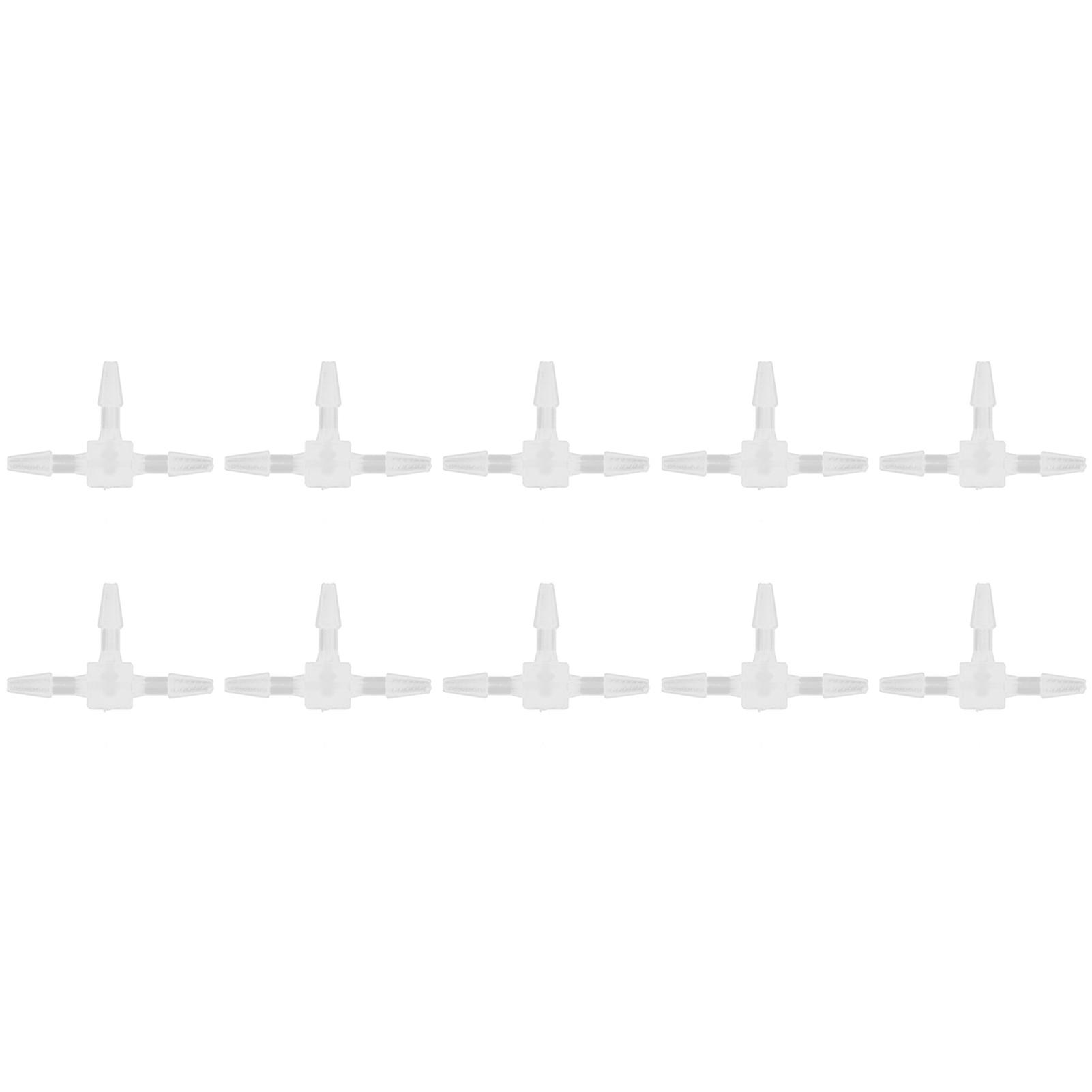 10Pcs 3 Way Plastic Fitting Pressure Temperature Proof T Shaped Tee Barb Fitting