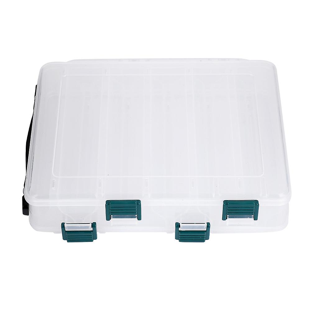 Boîte à appâts de pêche double face en plastique, étui de rangement pour leurres, grande capacité (10 emplacements)