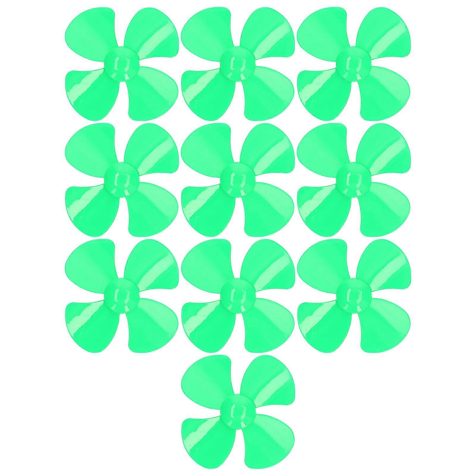 10pcs 4-Blade Propeller Windproof Durable Material Lightweight 40mm Propeller for Toy Car Green