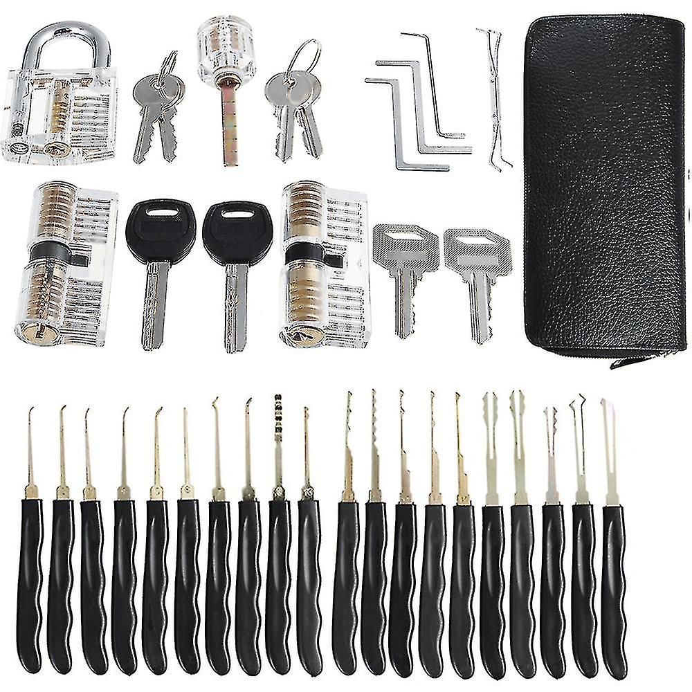 Lock Pick Set With Transparent Training Locks-hy