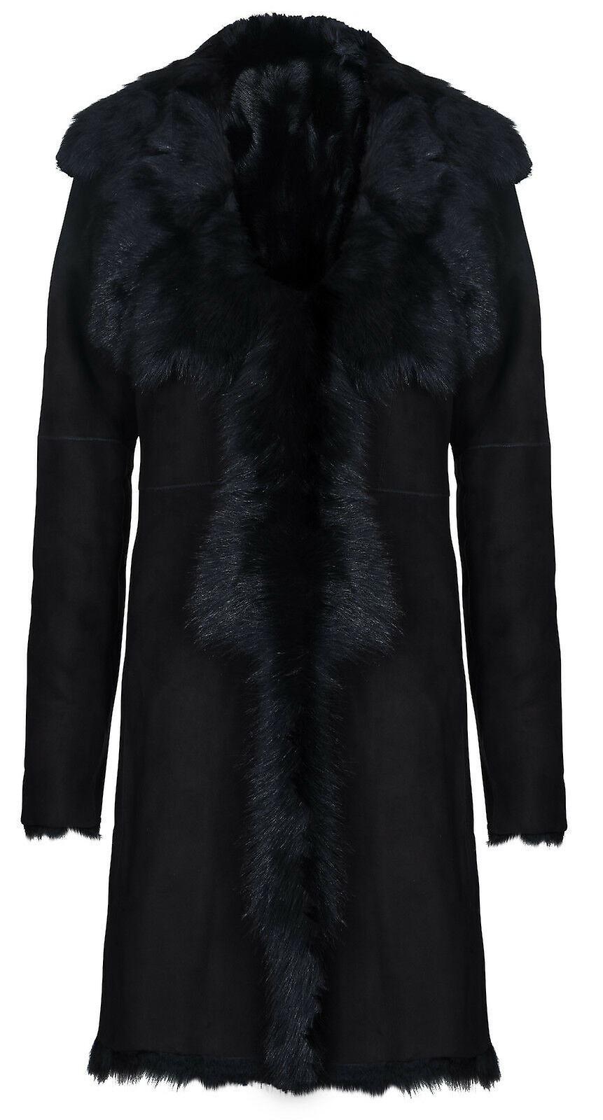 Infinity Leather Women's Black Toscana Sheepskin Leather Suede Jacket Small