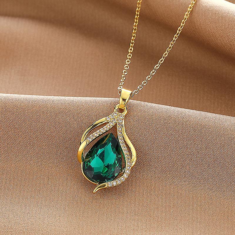 HangerPeerKettingGesimuleerde SmaragdSteenGroen