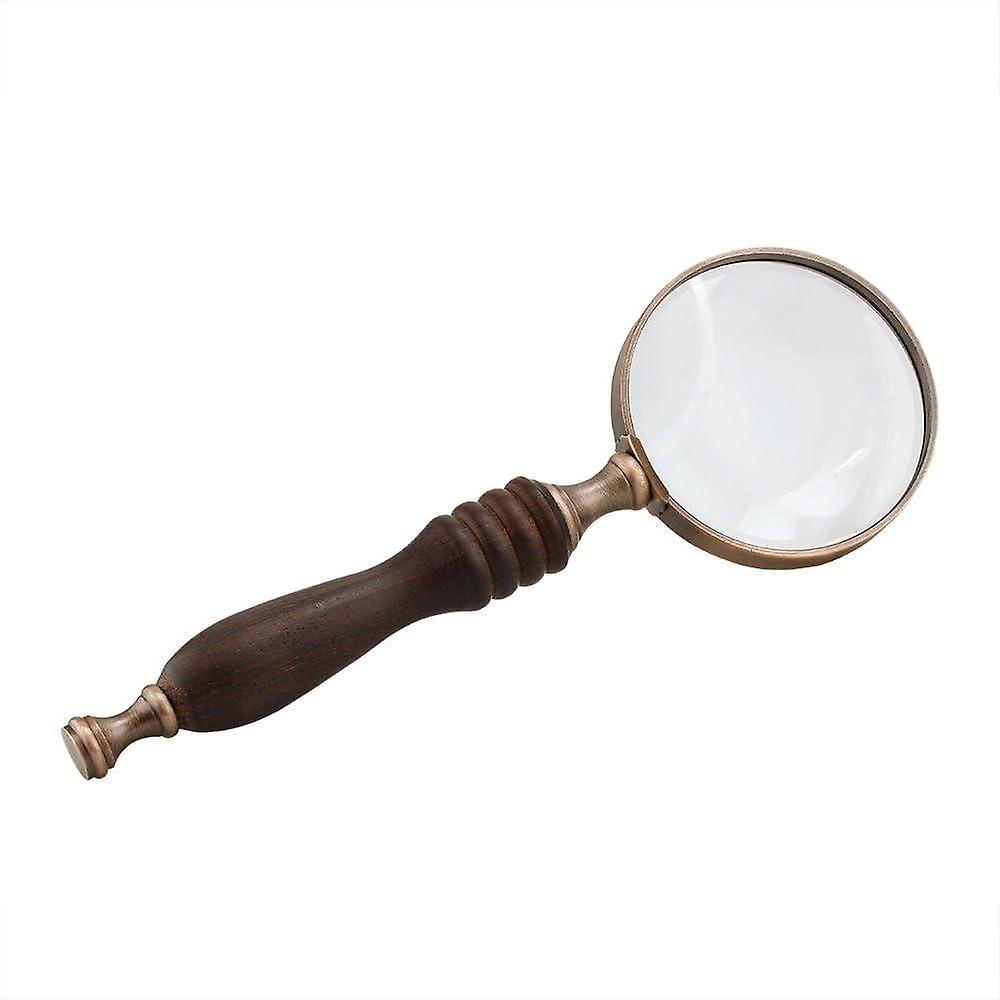Magnifier 10x Vintage Magnifying Glass Magnifying Lens Portable 70mm Diameter Wood Wrist Magnifier f