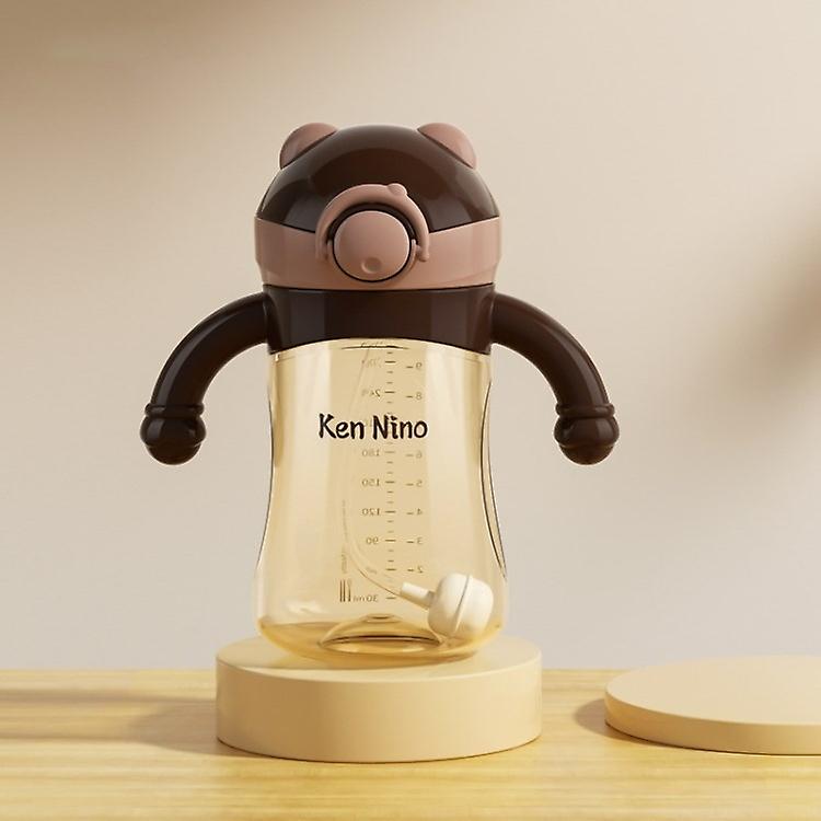 KEN NINO Baby Sippy Cup Straw Water Bottle with Gravity Ball (No FDA Certification, BPA Free) - Brow