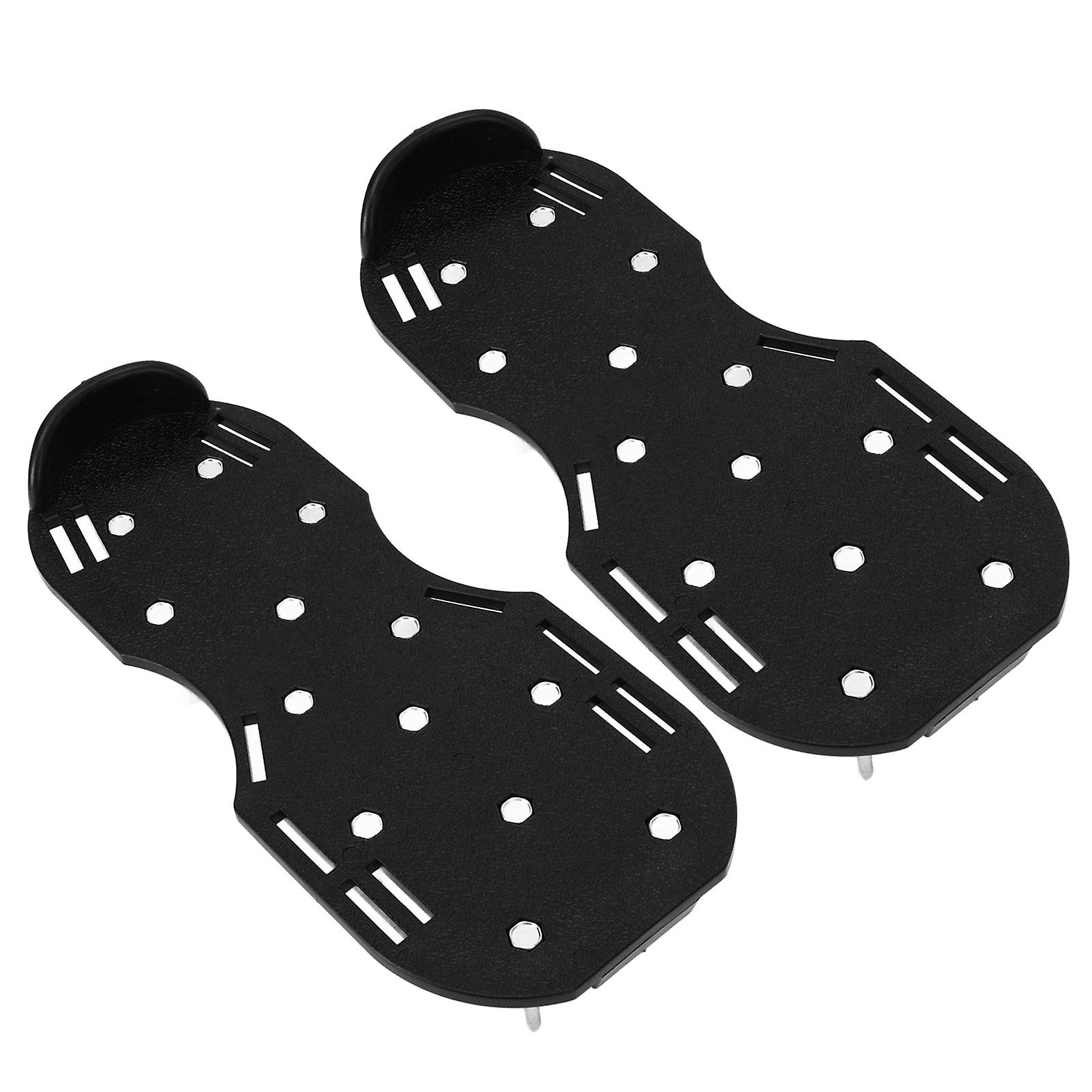 Manual Lawn Scarifier Garden Spike Sandals Grass Spike Shoes with Zinc Alloy Metal Buckle Straps for Gardening Industry Black