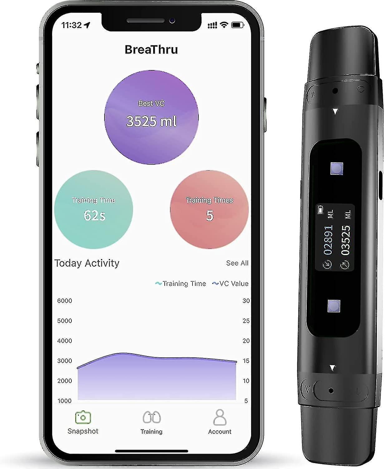 Smart Breathing Trainer, Breathing Training Device  Personal Breathing Test Breathing Exercise Devic