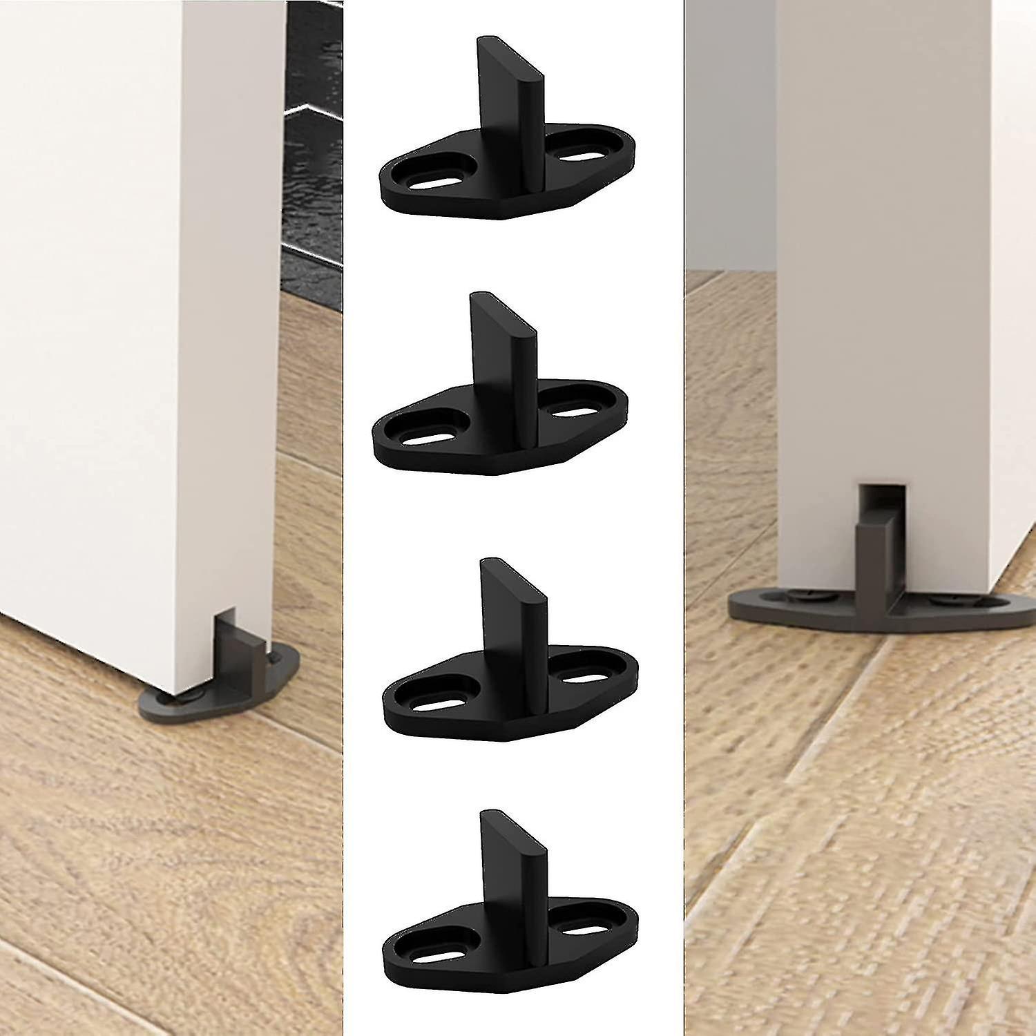 Pocket Door Guide, 4 Stück Schiebetür Bodenführung Schieber Scheunentor Boden für Schrank Tür Holz Doo