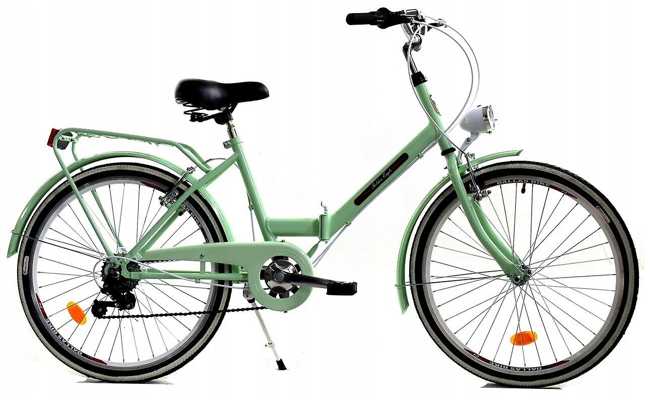 Bicicleta plegable - 24 pulgadas - 6 marchas - verde menta