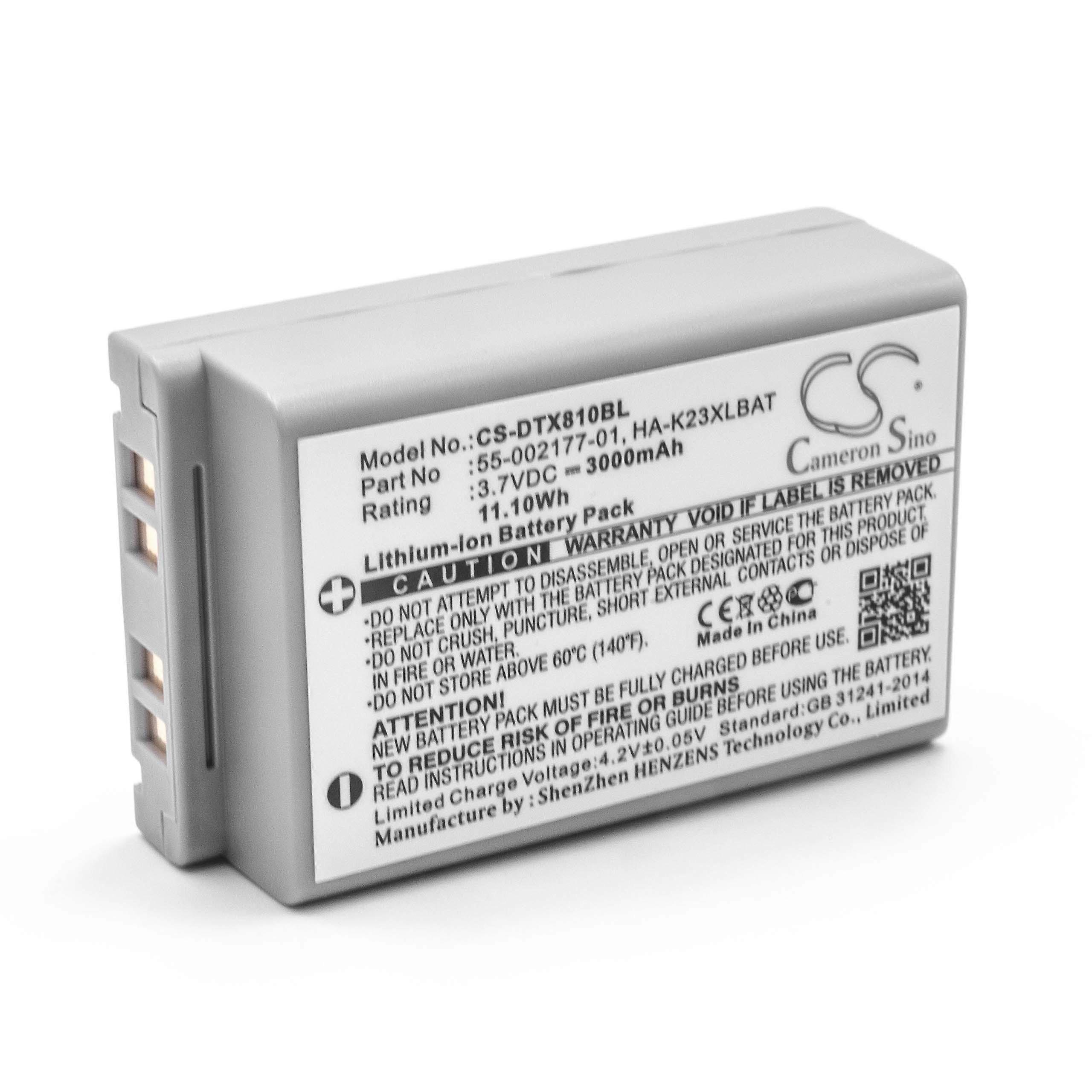 Batterie vhbw compatible avec Casio DT-X8-10C, DT-X8, DT-X8-10C-CN, DT-X200, DT-X200-20E, DT-X200-10E Lecteur de codes-barres POS (3000 mAh, 3,7 V, Li-Ion)