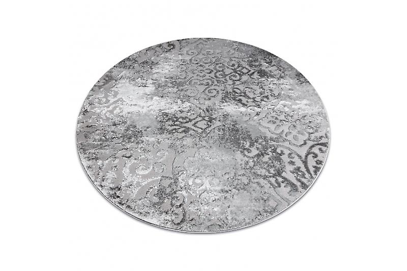 Modern MEFE carpet Circle 8724 Ornament vintage - structural two levels of fleece grey