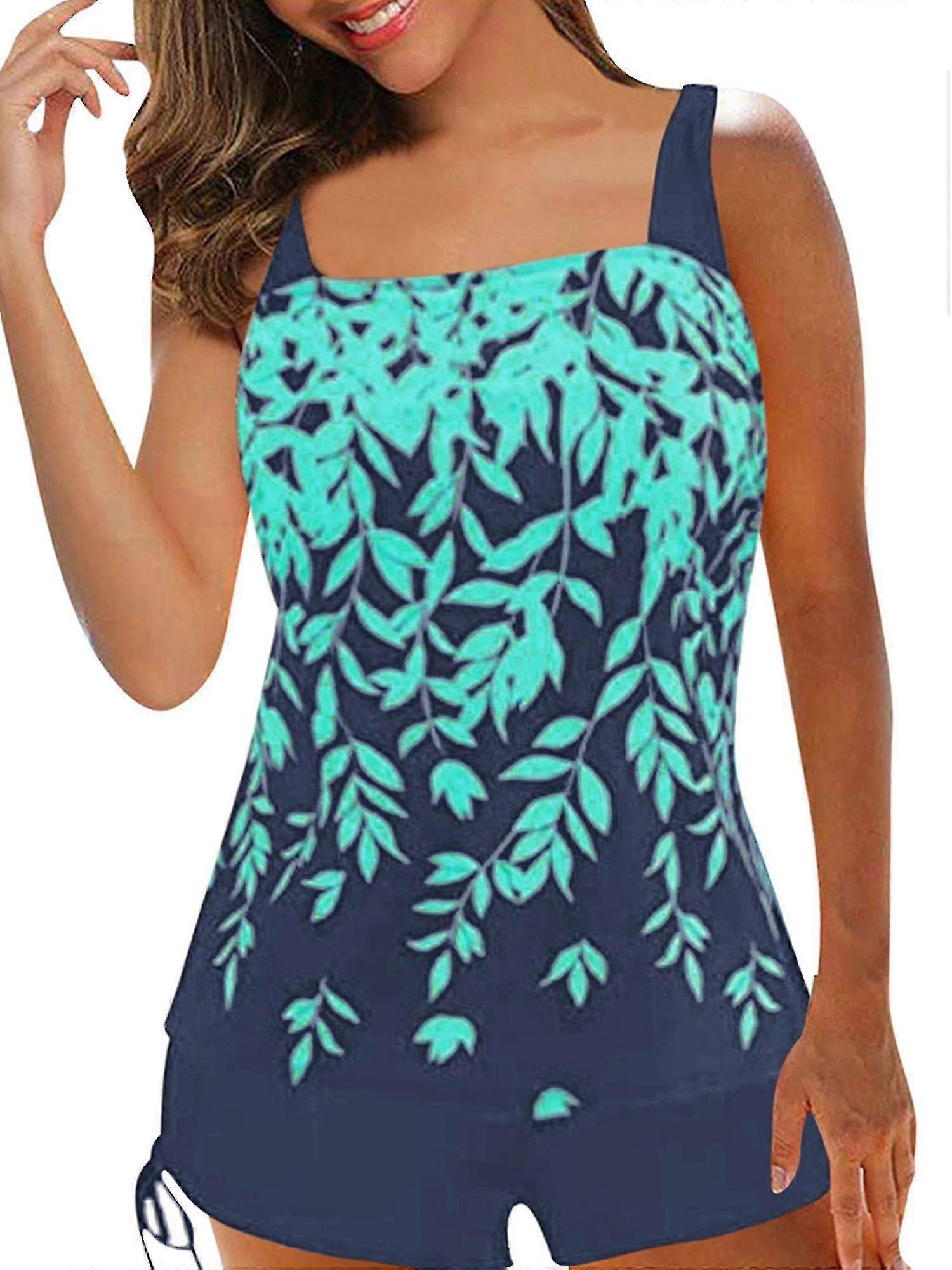 Lady Badkläder Tankini Baddräkt Toppar Shorts Set Plus Storlek