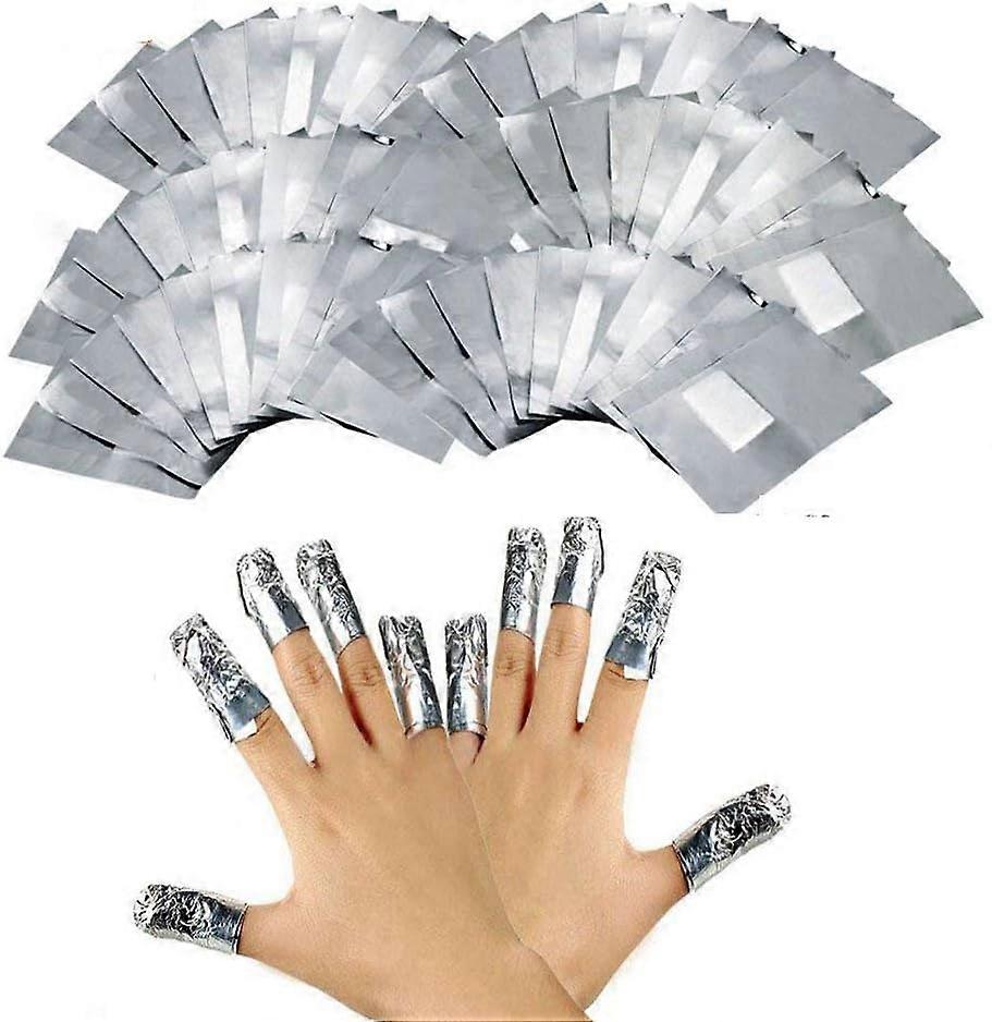 100 Foil Nail Gel Wraps - Foil Nail Gel Wraps with Pre-attached Linenless Sponges for Quick and Gentle Soaking - Removes Gel and Polish