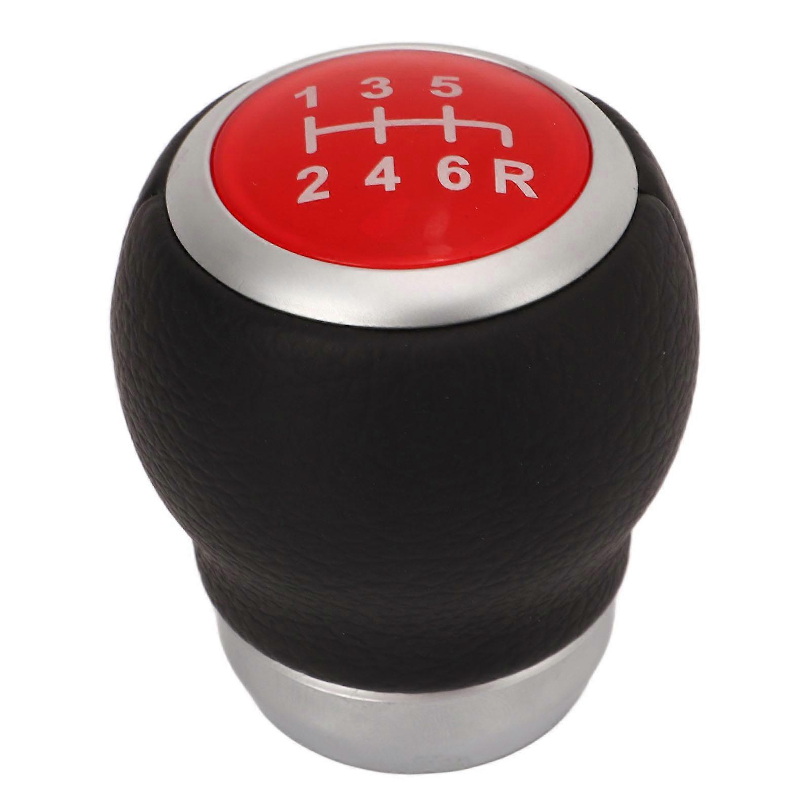 6 Speed Gear Shift Knob Manual Transmission Artificial Leather Replacement for Subaru Red NO.71816