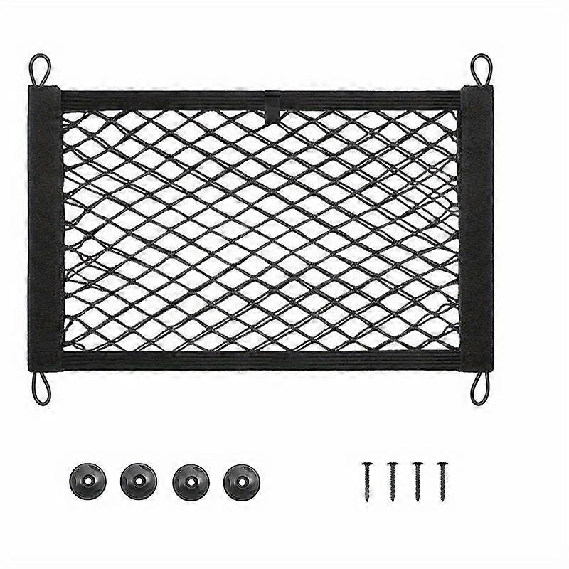 Small Cargo Nets Elastic Stretchable Pocket Storage Mesh Net Universal Automotive Cargo Netting Storage Pouch With 8Pcs Mounting Screws&Hooks