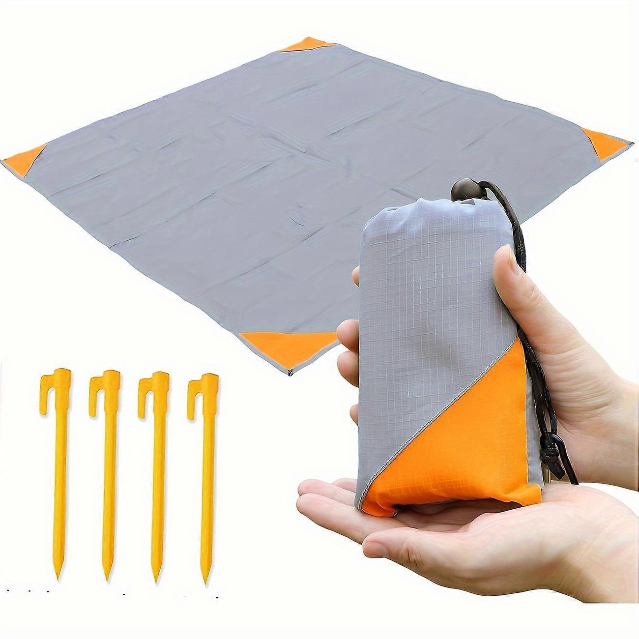Pocket Portable Picnic Blanket, Sandproof And Waterproof Lightweight Pocket Camping Tarp, Foldable And Easily Fits Into Small Bag, Washable Quick Dry