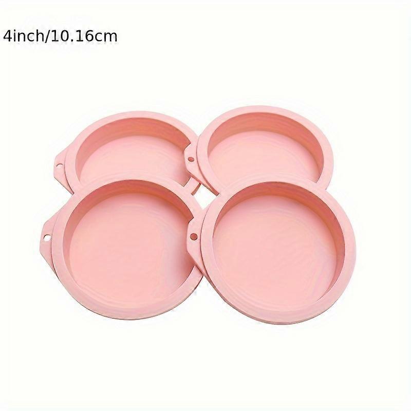 4pcs Silicone Layered Cake Molds (4''/6''/8''), Round Shape Silicone Bread Pan, Toast Bread Molds, Cake Tray Molds, Non-stick Baking Tools