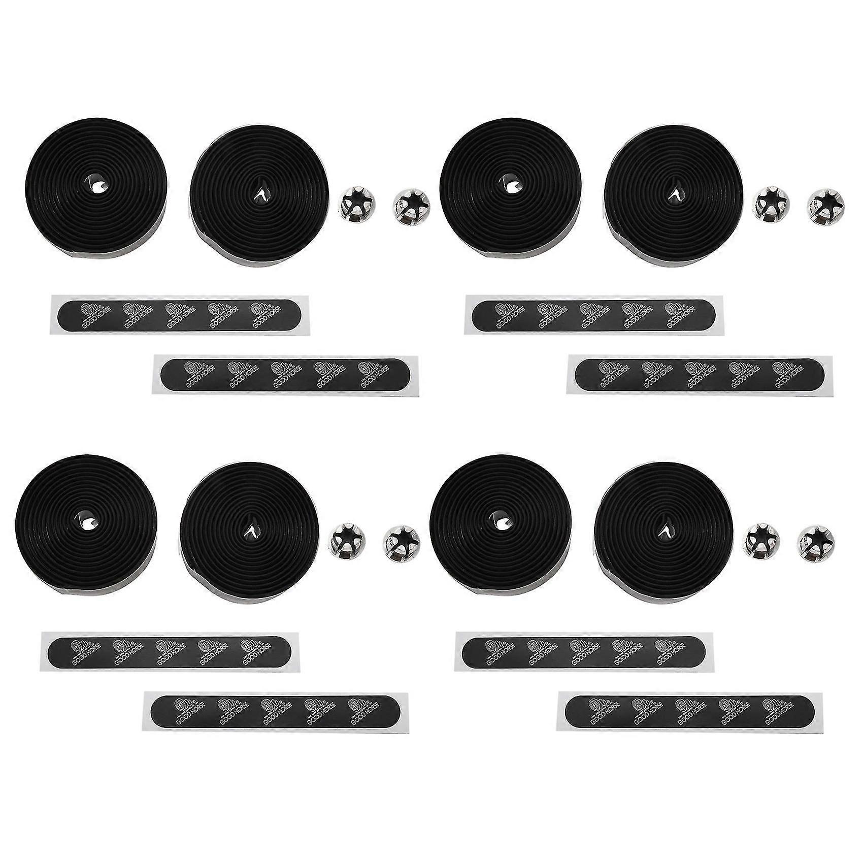 4x Bicycle Handlebar Tape Black Mesh Design Non-slip Waterproof Bartape Soft Eva Sponge Leather Tap