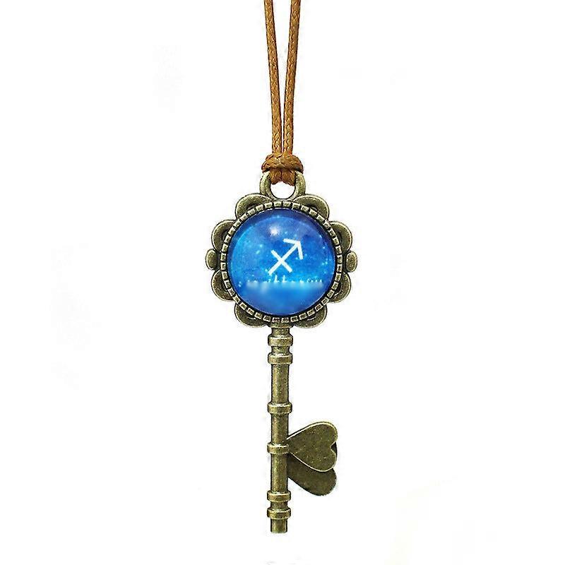 Bronze Key Constellation Sweater Chain Luminous Constellation Key Shape Necklace