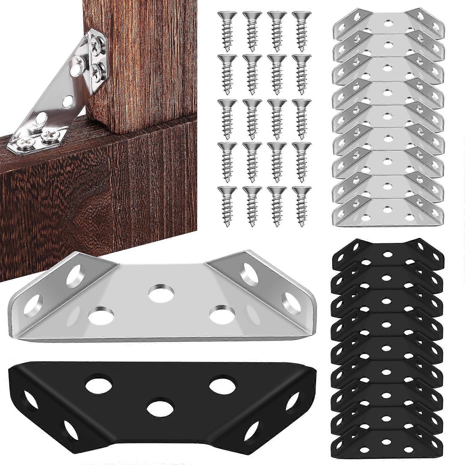 20pcs Corner Connector Furniture Corner Brackets Angle Brackets Corner Brace Shelf Support Corner Brackets