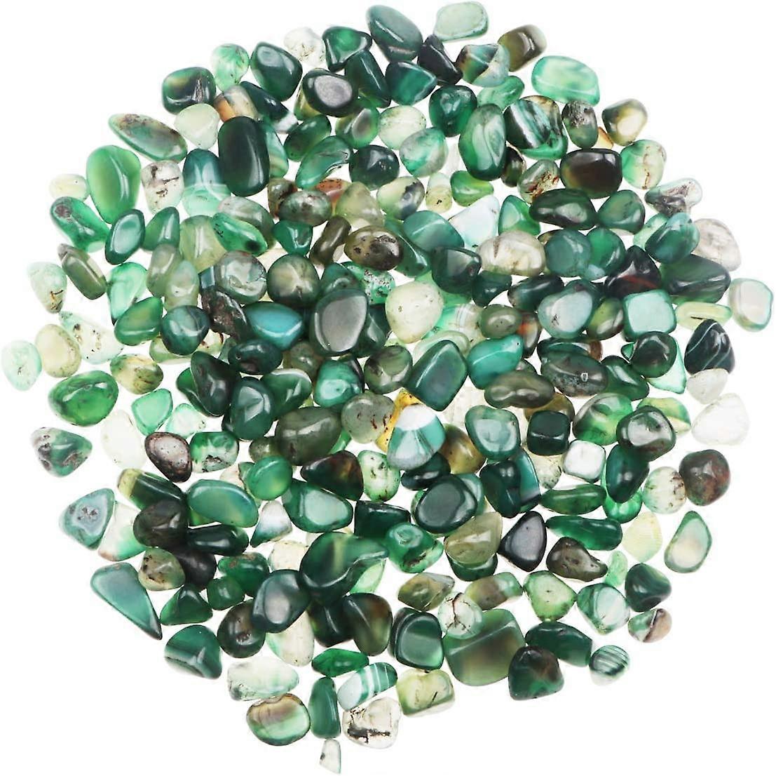 אגרטל אבן כתוש טבעי קישוט קריסטל 9-12MM (אגת ירוקה) 3 יחידות