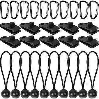 30 pezzi Nero Tarp Clip Tarp Morsetti Riutilizzabili Heavy Duty Clip Clamp Pool Elastic Tarp Tarp Trailer Accessory For Camping Tarps Caravan Garden S