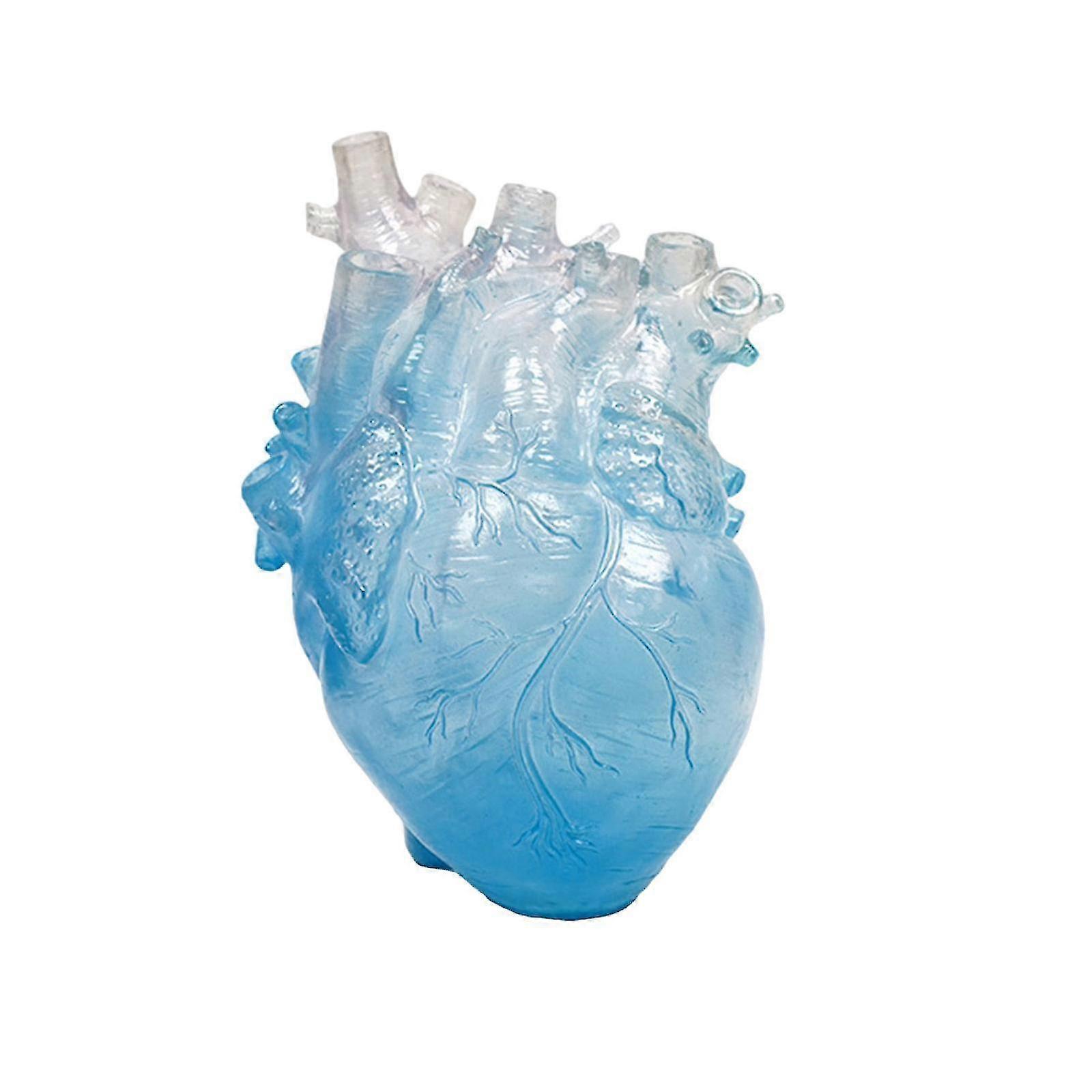 Heart Shape Vase Clear Resin Creative Nordic Home Room Decor Unique Simulation Anatomical Flower Vases-Yvan