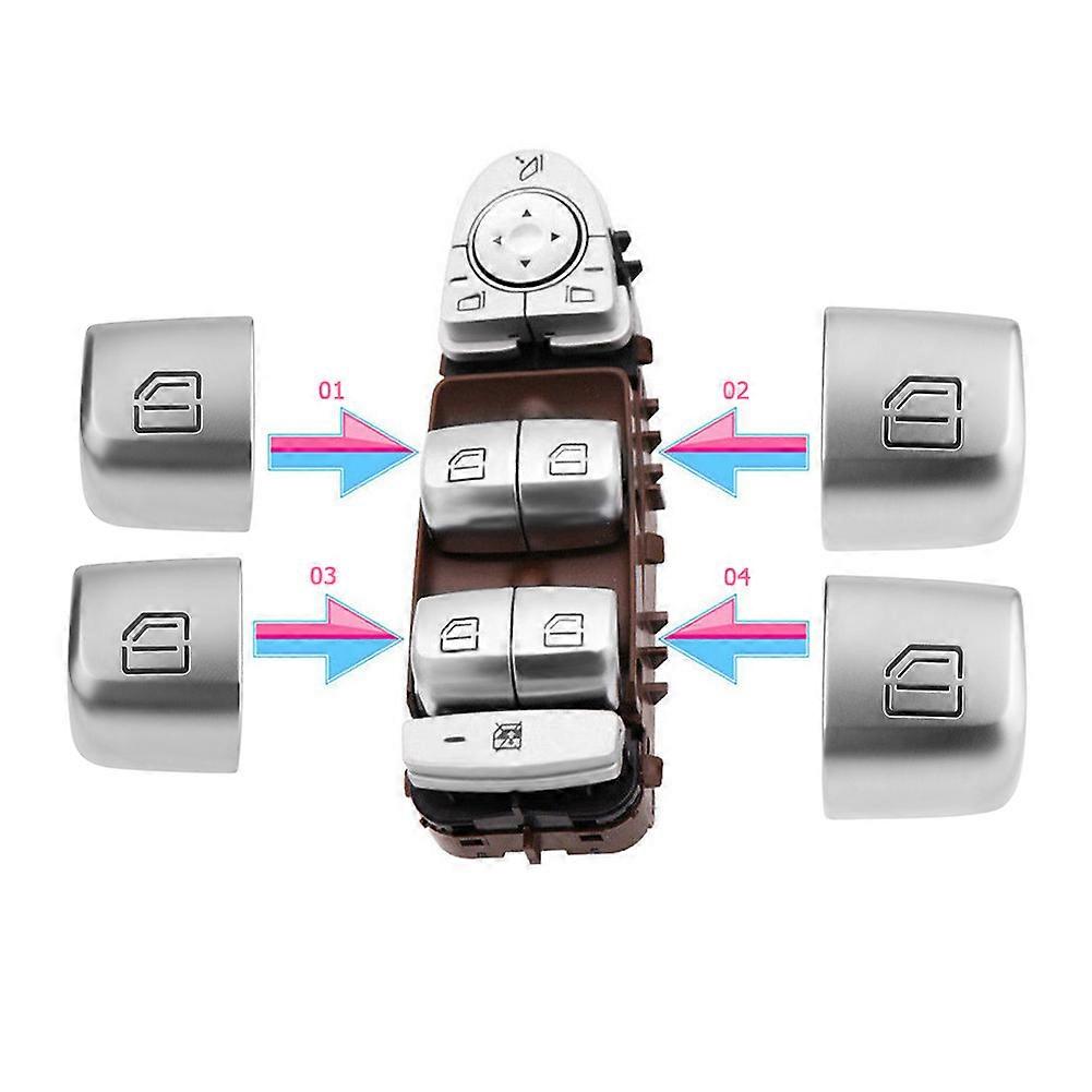 Master Window car switch Repair Button Cover Door Glass Control Key Cap For Mercedes Benz W205 W253 W213 C E GLC Class