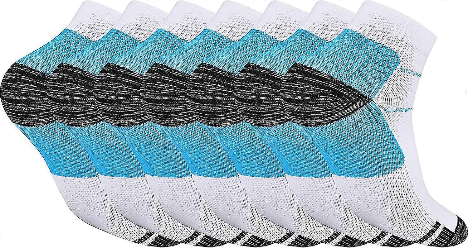 Crday 7 Pairs Ankle Athletic Socks Low Cut Compression Socks With Arch Support Plantar Gift