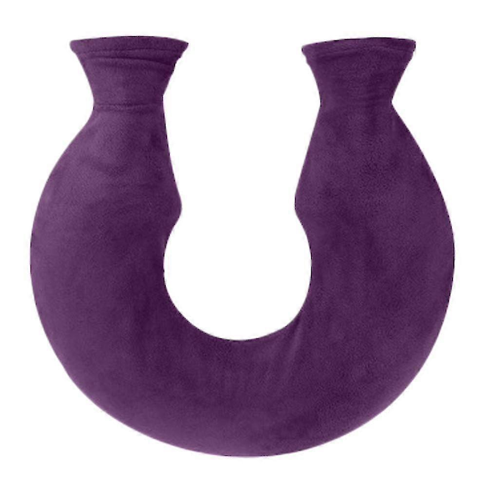 U Shape Hot Water Bag Neck Vertebra Hot Water Bag Water Fillable Hot Water Pouch Plush Cloth Hot Water Bag 3 Color