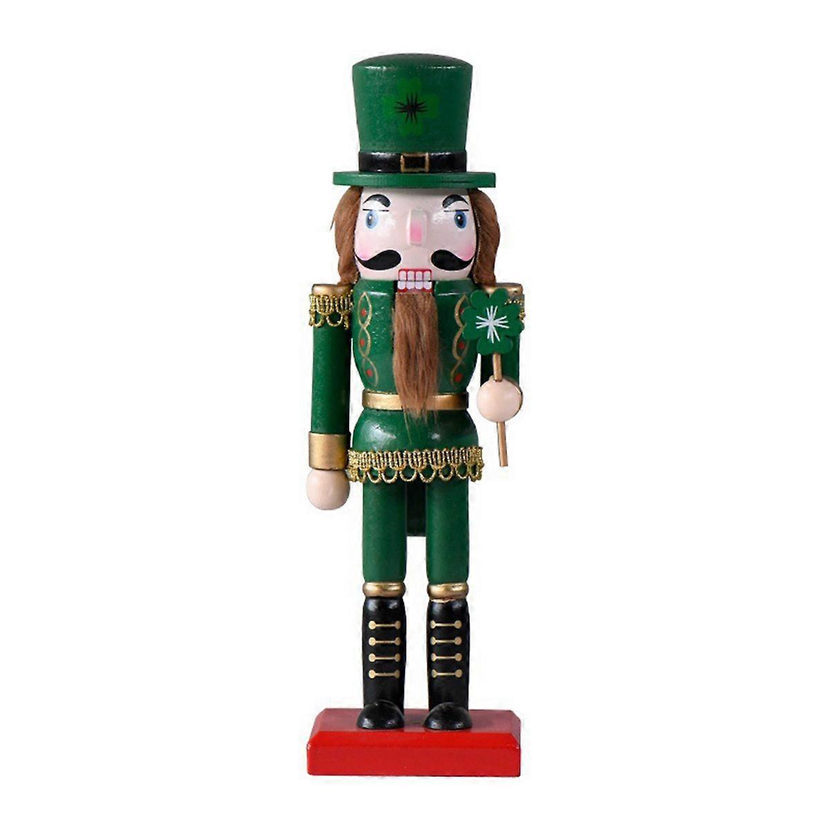 Nutcracker Decoration Wooden Figurine Nutcracker Green King Roral Figurines St. ' S Day Nutcracker