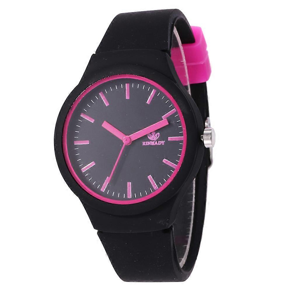 Casual Candy Color Silicone Band No Number Round Dial  Quartz Wrist Watch