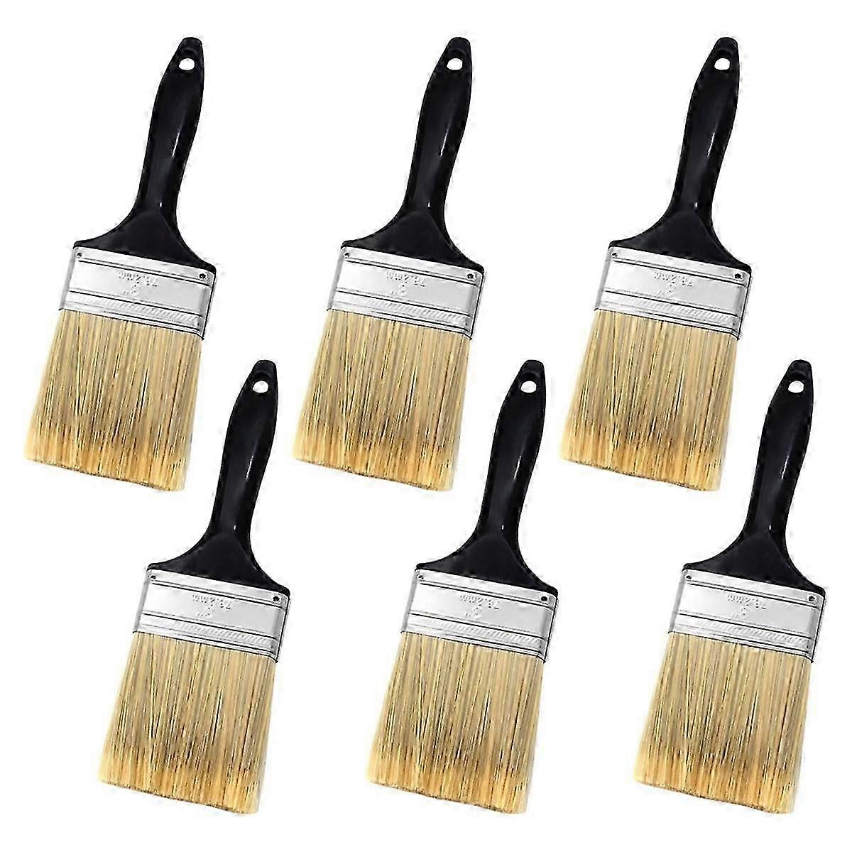 3inch Flat Paint Brushes,Professional Paint Tools with Treated Plastic Handle for DIY Paint,Furniture,Fences,Wall Trim